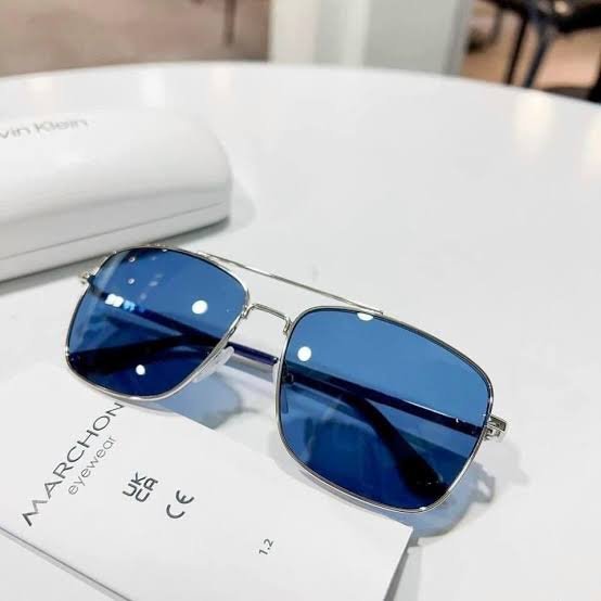 Calvin Klein Navigator Sunglasses – Silver Frame Blue Lens (Model CK19136S 045) - Image 2