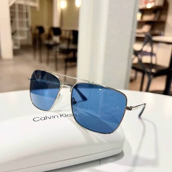 Calvin Klein Navigator Sunglasses – Silver Frame Blue Lens (Model CK19136S 045) - Image 3