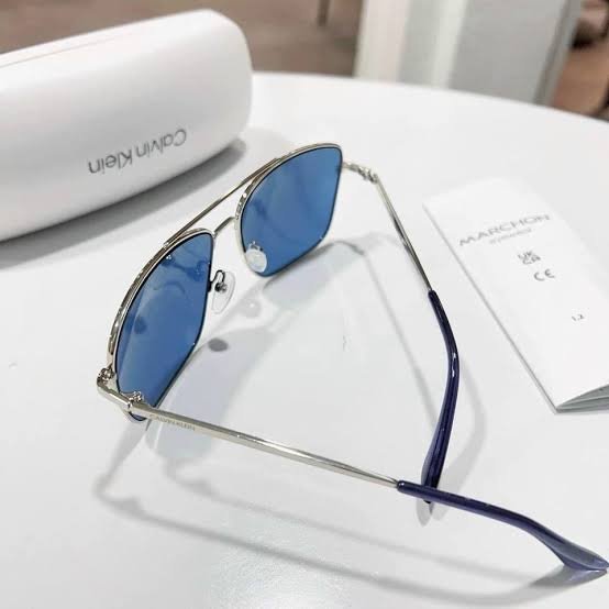 Calvin Klein Navigator Sunglasses – Silver Frame Blue Lens (Model CK19136S 045) - Image 4