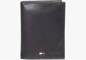 Tommy Hilfiger Stockton Bi-fold Leather Wallet for Men, Black