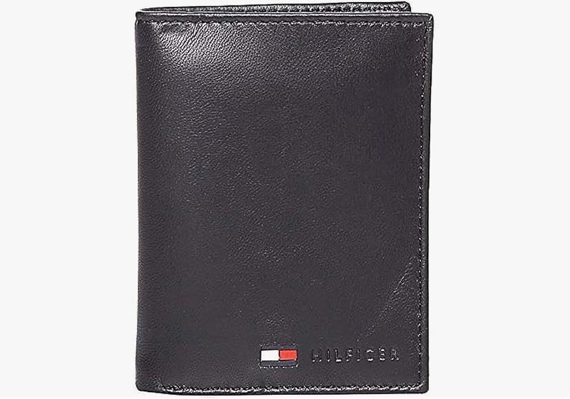 Tommy Hilfiger Stockton Bi-fold Leather Wallet for Men, Black