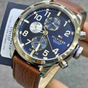 Men’s Classic Leather Strap Watch – USA-Inspired Design