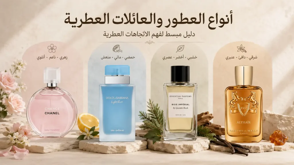 العائلات العطرية وأنواع روائح العطور